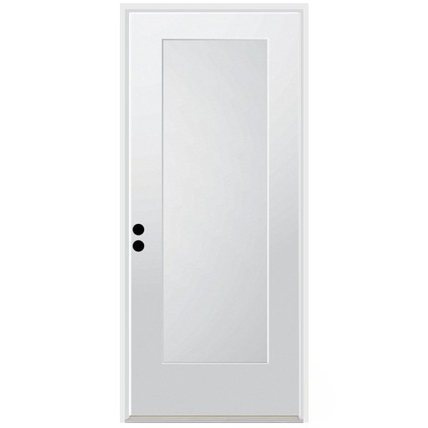 Codel Doors 36" x 80" Primed White Shaker Exterior Fiberglass Door 3068RHISPSF1PSHK691615M
